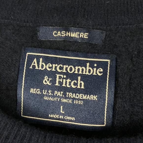 Nwot ABERCROMBIE&FITCH Sweater Women L Cashmere Cable-Knit Long-Sleeve - Picture 3 of 7